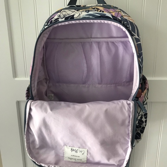 Vera Bradley Palm Floral Backpack Lighten Up Water resistant fabric - Picture 4 of 5
